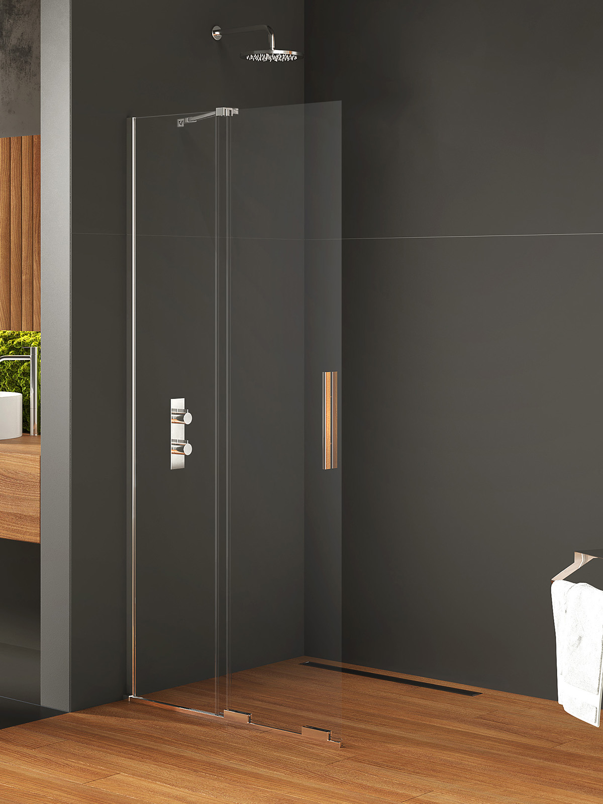 New Trendy Smart ścianka prysznicowa walk-in 80 cm chrom połysk/szkło przezroczyste EXK-4085-WU