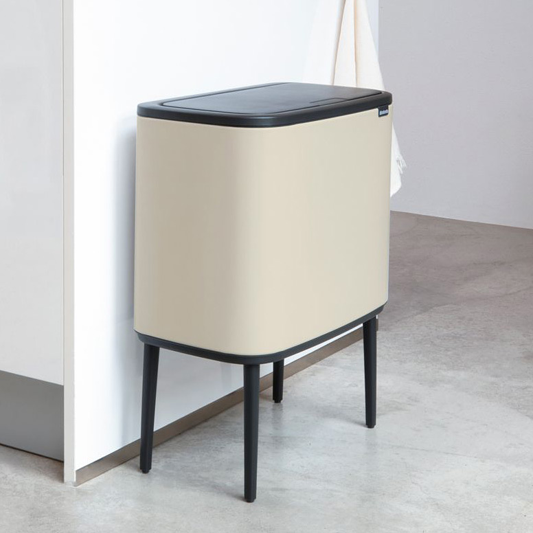 Brabantia Bo Touch Bin kosz na śmieci 34 l do segregacji beżowy/czarny 201585