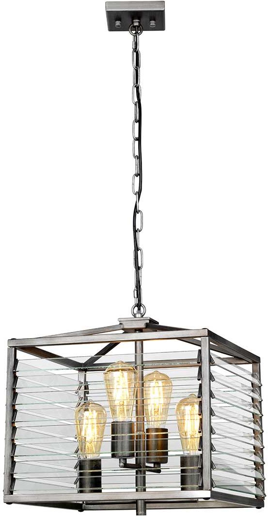 Elstead Lighting Louvre lampa wisząca 4x60 W szary/popielaty LOUVRE-4P