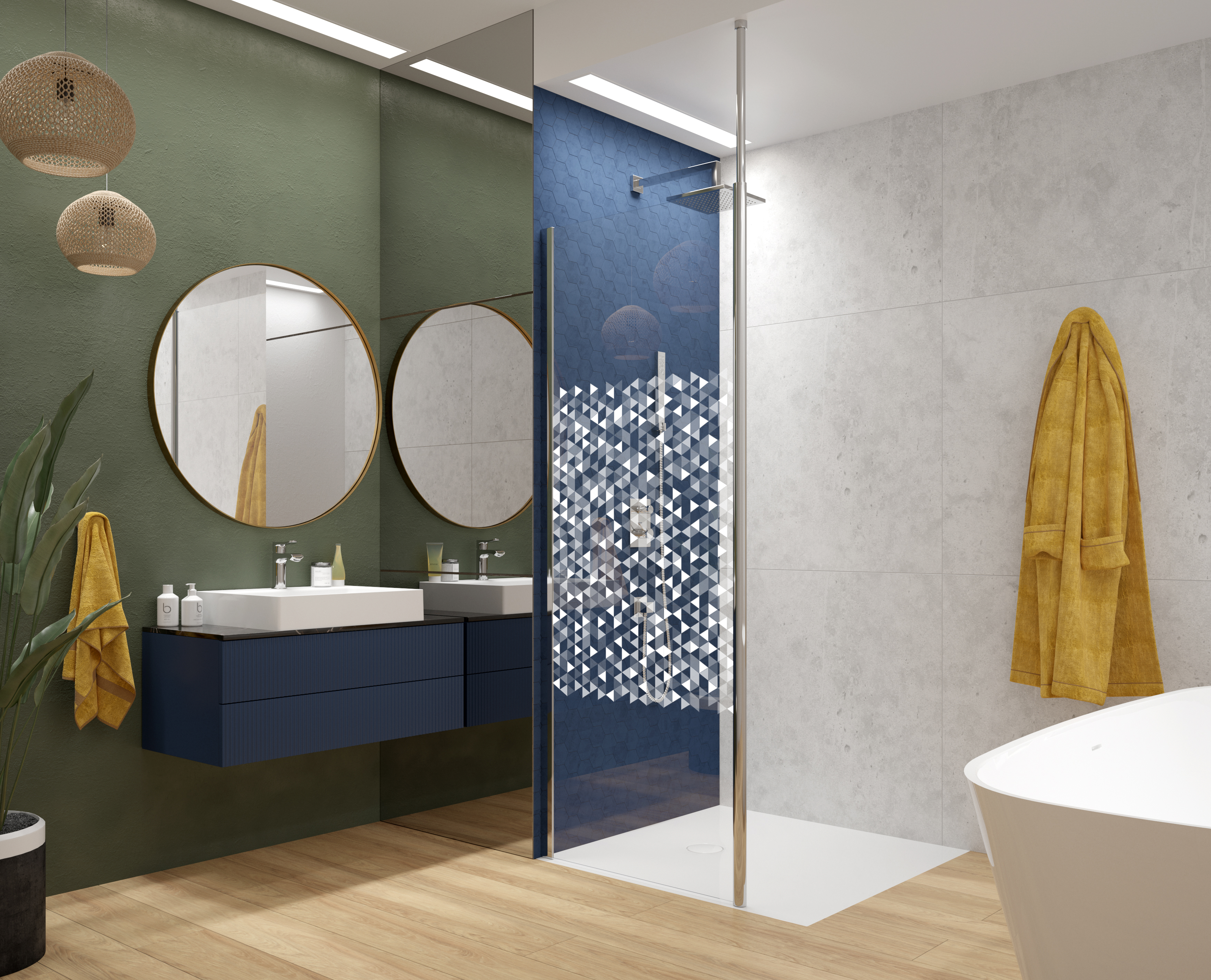 Sanplast Exa Line ścianka prysznicowa walk-in 100 cm srebrny połysk/szkło ze wzorem 600-540-1540-38-151