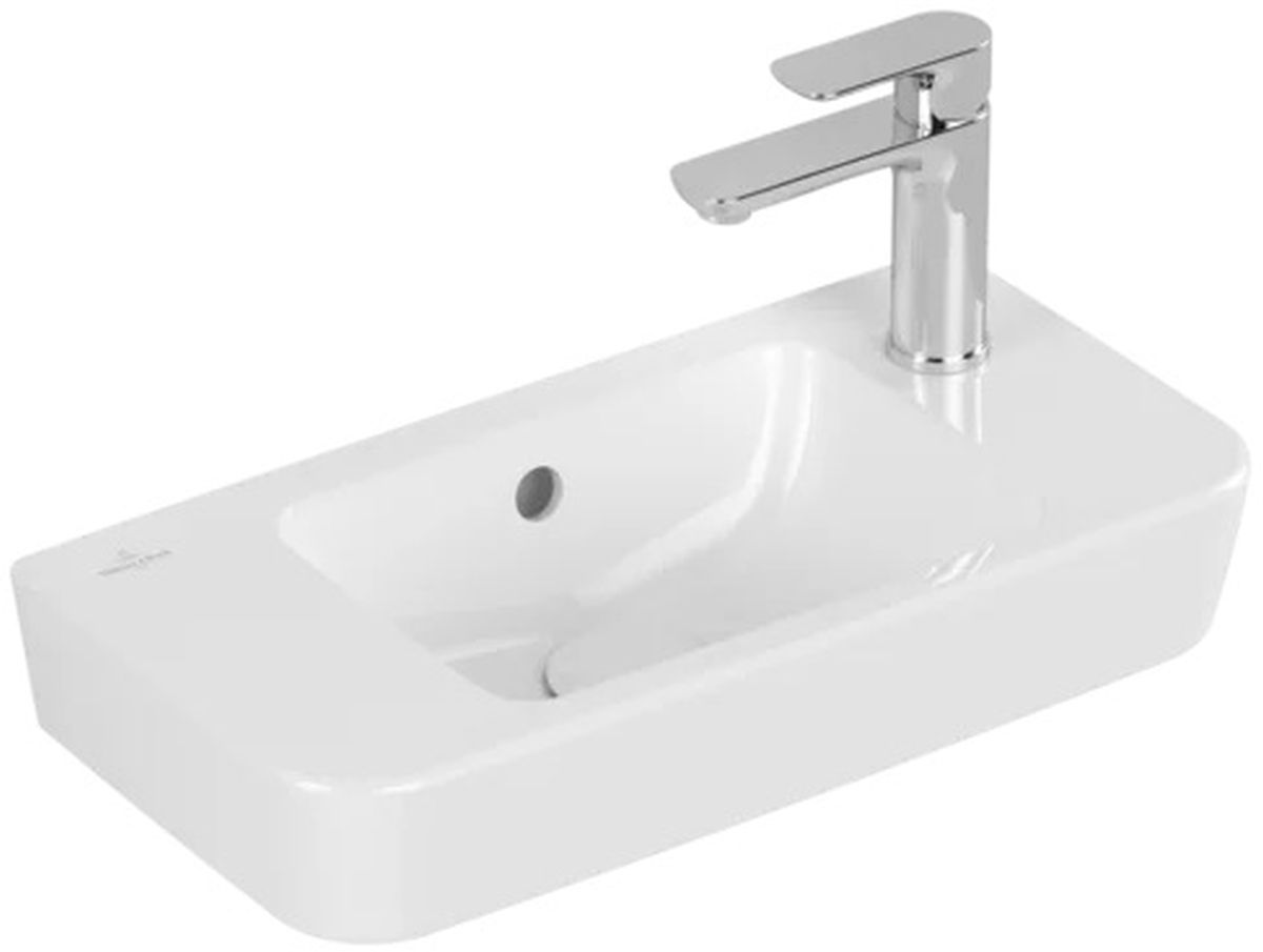Villeroy & Boch O.Novo umywalka 50x25 cm prostokątna ścienna CeramicPlus Weiss Alpin 4342R5T2