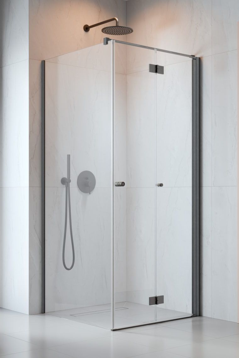 Radaway Nes 6 Brushed GunMetal KDD I kabina prysznicowa część lewa 90x90 cm kwadratowa gunmetal szczotkowany/szkło przezroczyste ...