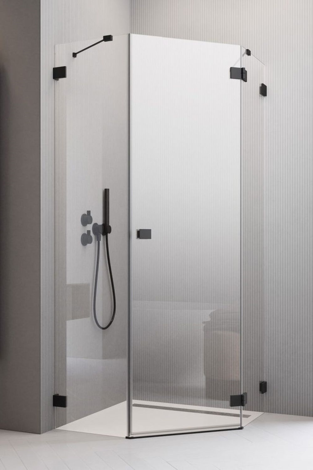 Radaway Essenza Pro Black PTJ drzwi prysznicowe prawe czarny mat/szkło przezroczyste 10100000-54-01R