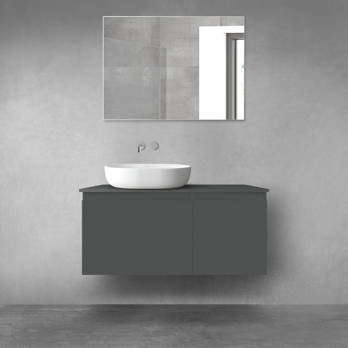 Oltens Vernal zestaw mebli łazienkowych 100 cm z blatem grafit mat 68249400 - Wysyłka w 24h