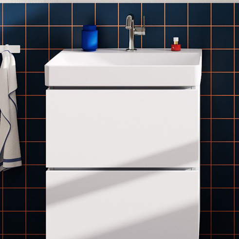 Zestaw Hansgrohe Xilesa E szafka 58x47x62 cm podumywalkowa wisząca z umywalką Xelu Q prostokątną ścienną-meblową biała (54293700, ...