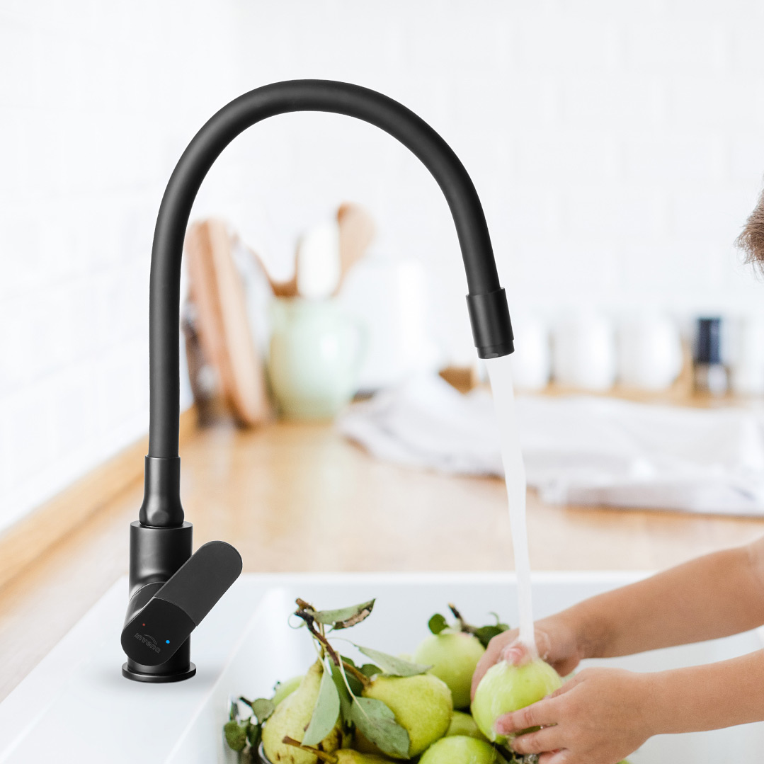 Invena Joga Plus bateria kuchenna z elastyczną wylewką czarny mat BZ-32-P04 - Wysyłka w 24h