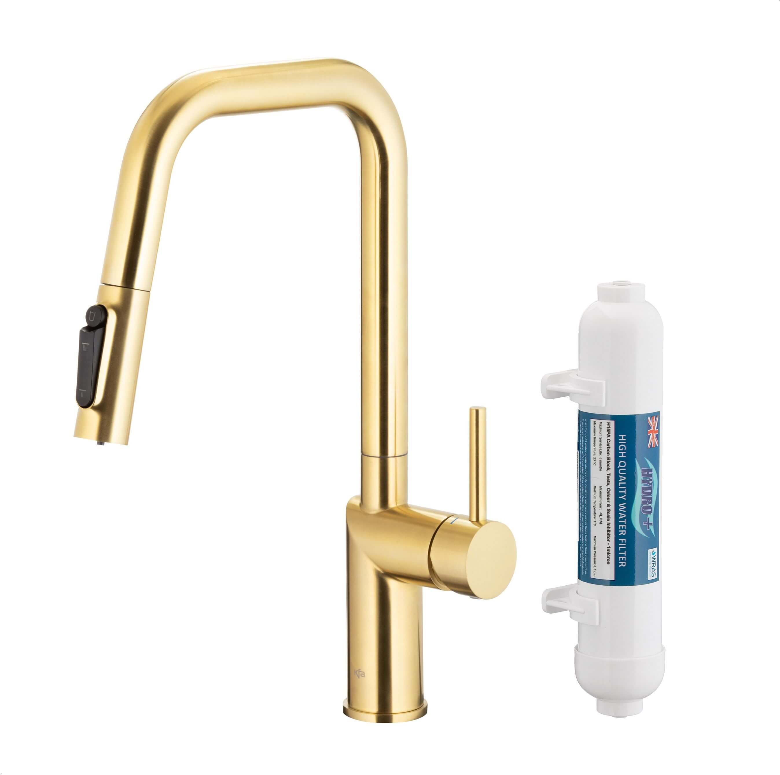 KFA Armatura Duero Pure Style bateria kuchenna z filtrem stojąca złoty szczotkowany light PVD 6623-312-39