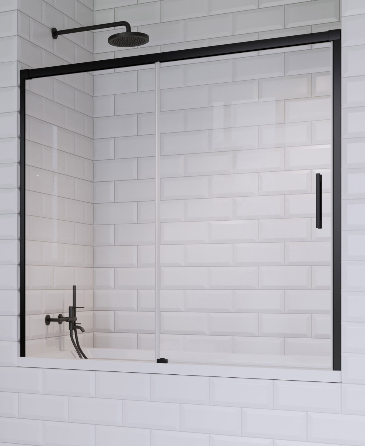 Radaway Idea PN DWJ parawan nawannowy 140x150 cm lewy czarny mat/skzło przezroczyste 10003140-54-01L