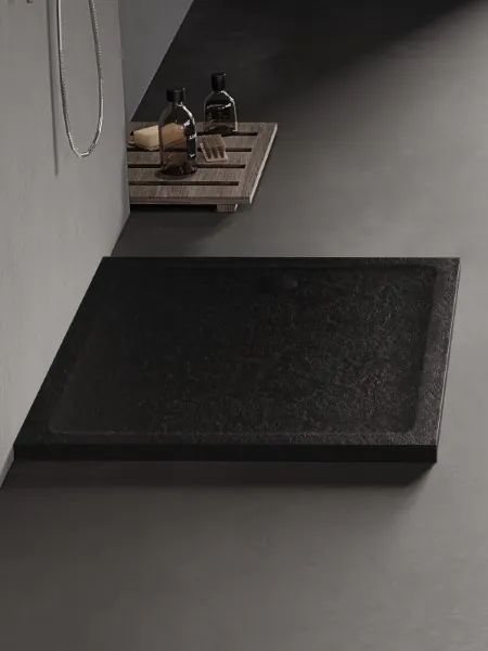 New Trendy Mild Stone brodzik 120x80 cm prostokątny czarny B-0593