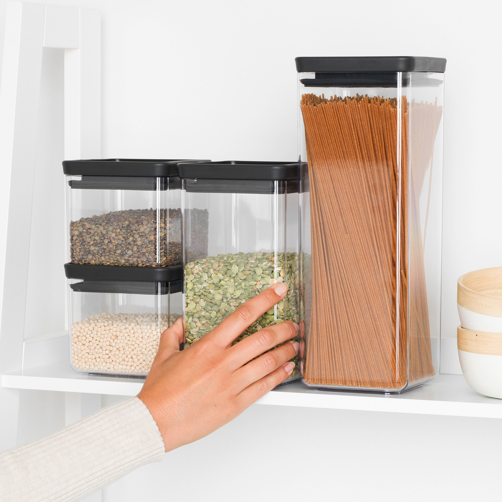 Brabantia Tasty+ zestaw pojemników przezroczysty/czarny 122422