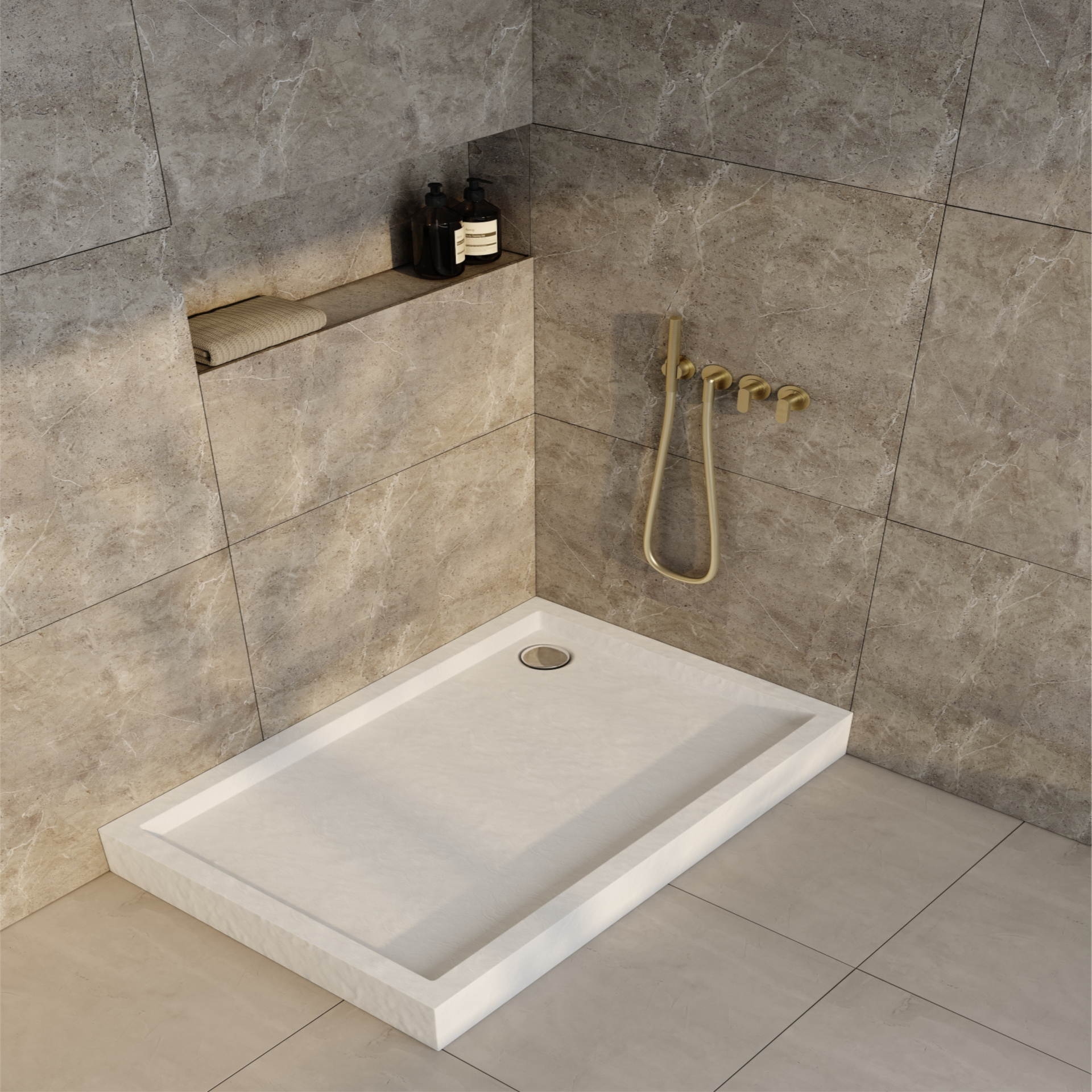 Schedline Favory Plus White Stone brodzik prostokątny 100x80 cm biały 3ST.F1P-80100/B/ST