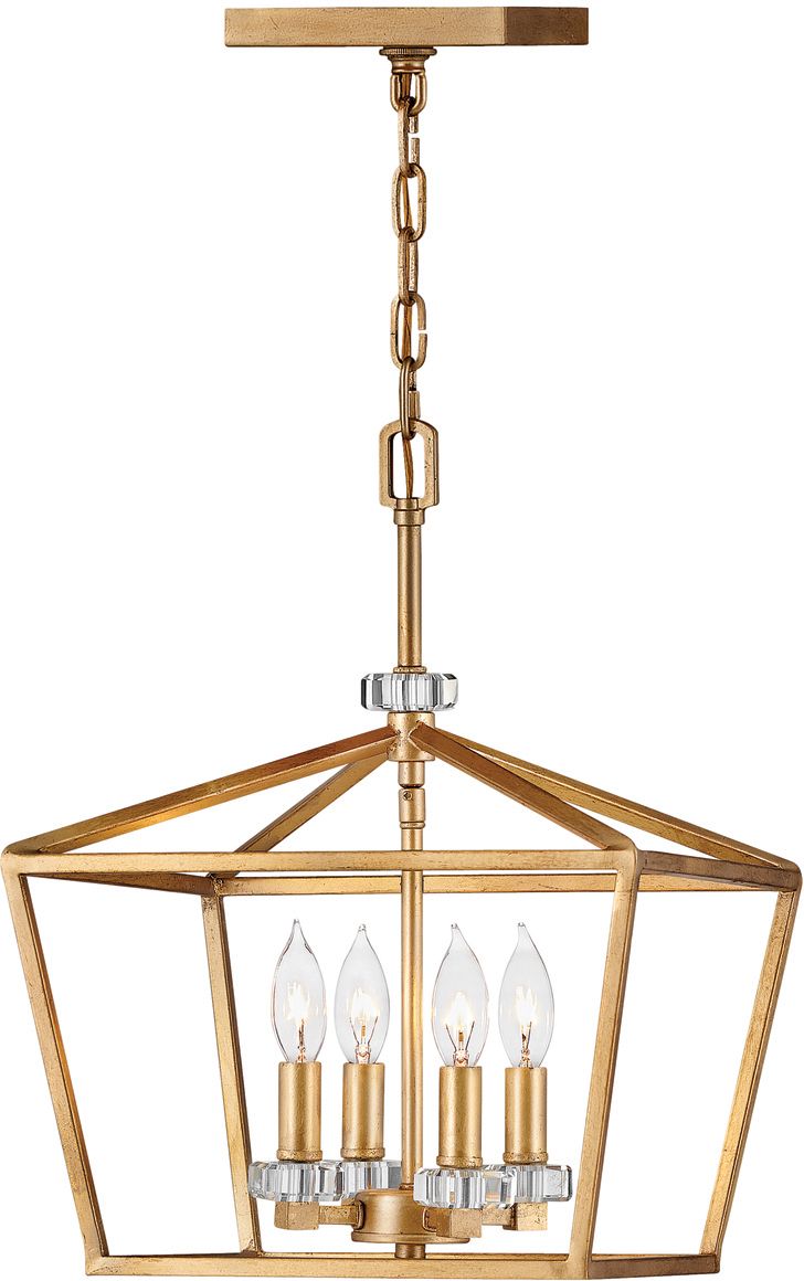 Quintiesse Stinson lampa wisząca 4x60 W czarna-postarzany mosiądz QN-STINSON-4P-M-DBR