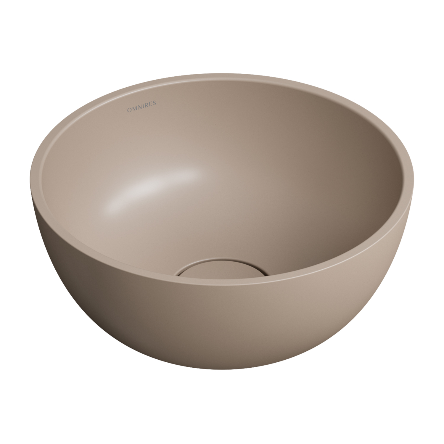 Omnires Shell M+ umywalka 35x35 cm okrągła nablatowa dune beige mat SHELL350UNDB