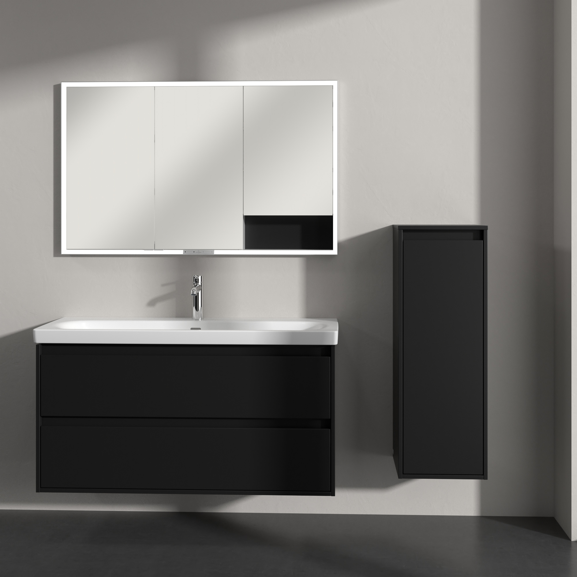 Villeroy & Boch Skyla szafka 35x34,9x100 cm boczna wisząca prawa Volcano Black C80201VL