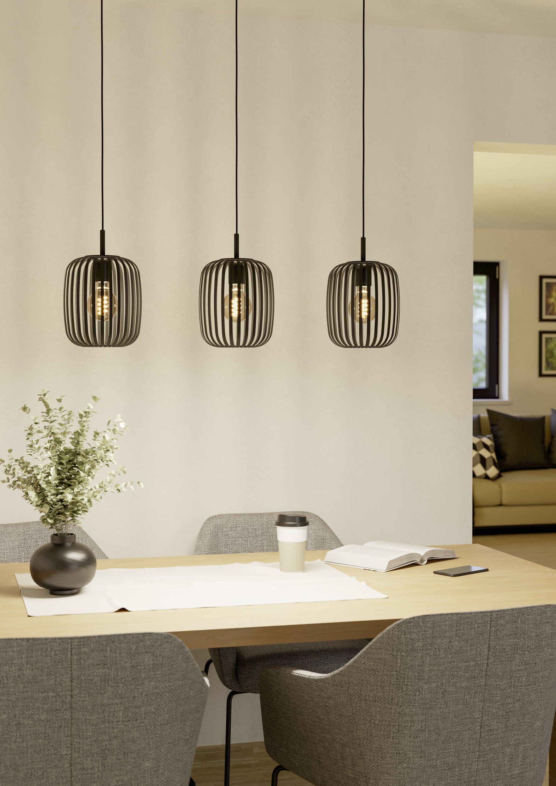 Eglo Romazzina lampa wisząca 3x60 W czarna 900495