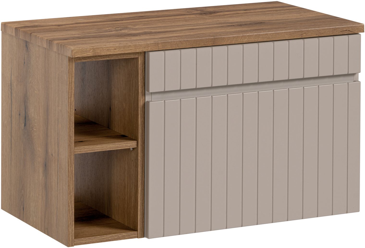 Zestaw Comad Iconic Cashmere szafki 60 cm i 20 cm wiszące z blatem meblowym 80 cm kaszmir/dąb SET - ICC B 80 CM 81-01 COAST EVOKE OAK