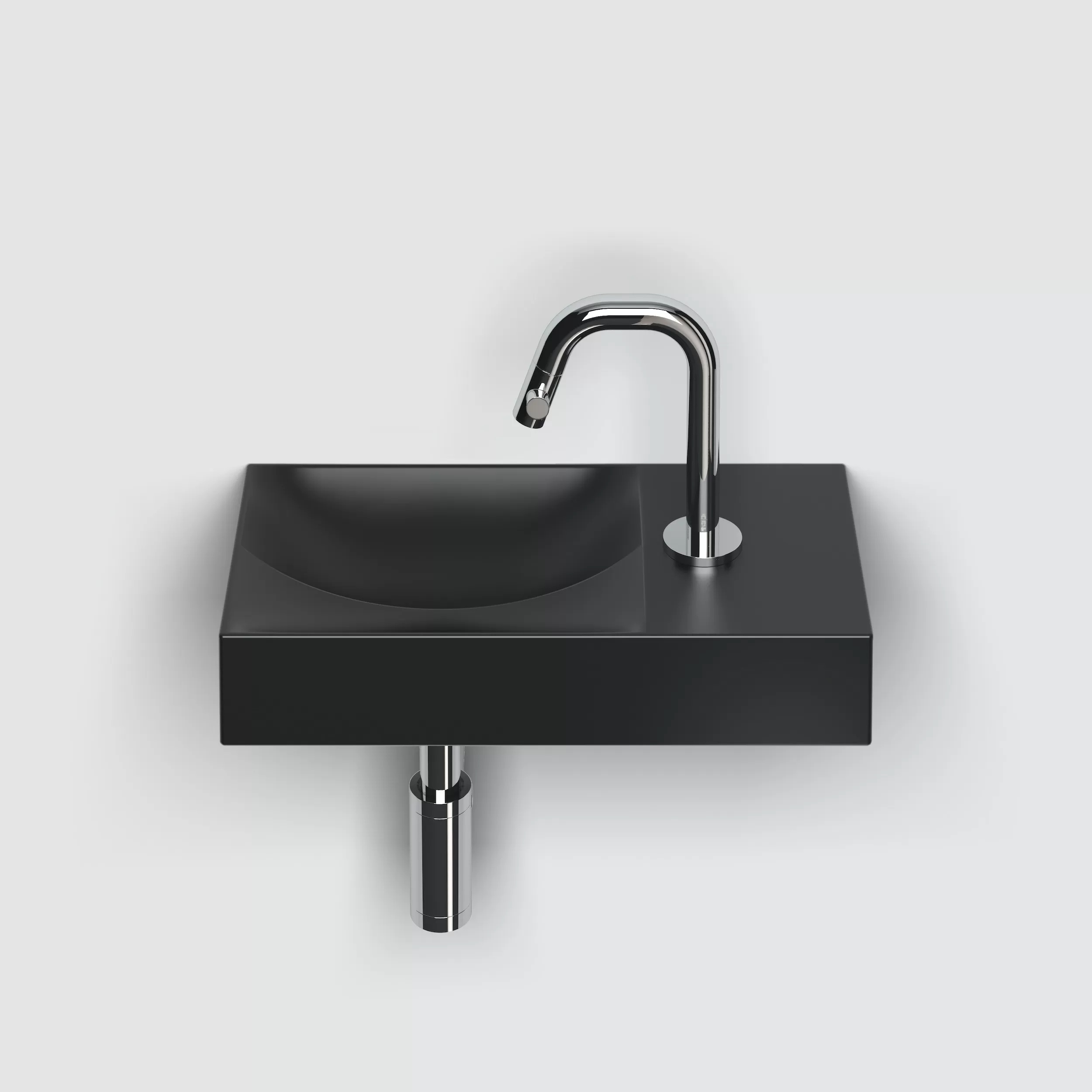 Clou Vale umywalka 38x19 cm prostokątna ścienna-nablatowa czarna CL/03.30161.01.R
