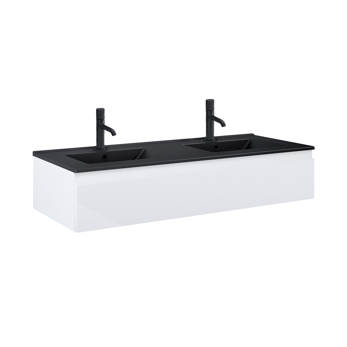 Oltens Vernal umywalka z szafką 120 cm czarny mat/biały połysk 68011000 - Wysyłka w 24h