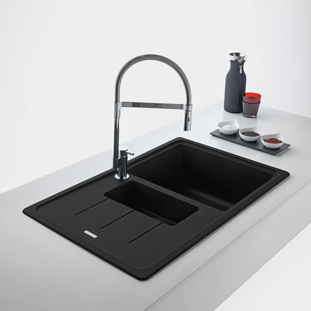Franke Basis zlewozmywak granitowy 78x50 cm czarny 114.0693.555
