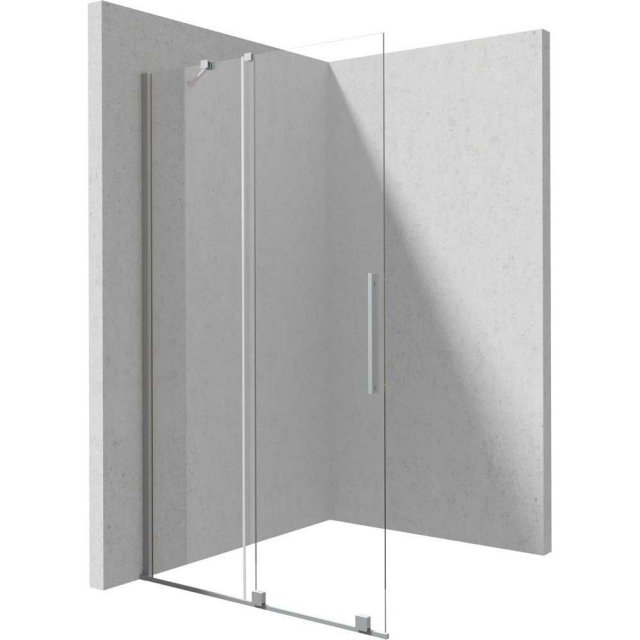 DEANTE Ścianka prysznicowa PRIZMA walk-in przesuwna 90x195 cm stal sz