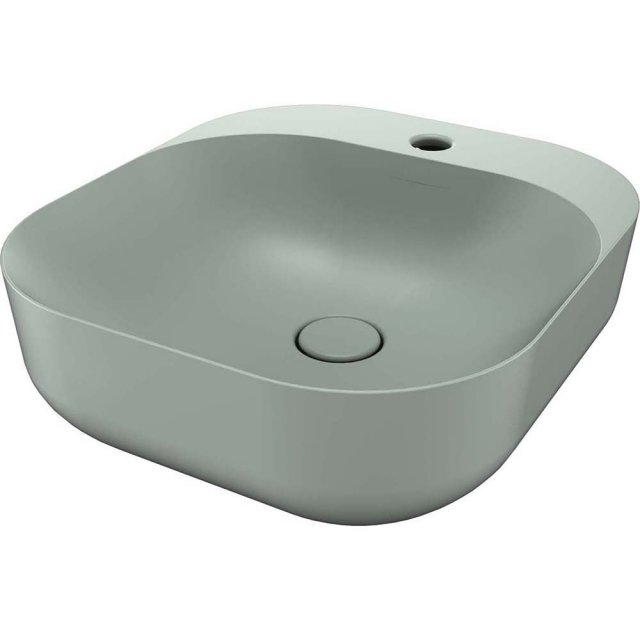 SDR CERAMICHE Umywalka nablatowa POOL 3 GHIACCIO 47x42 z korkiem GH.K