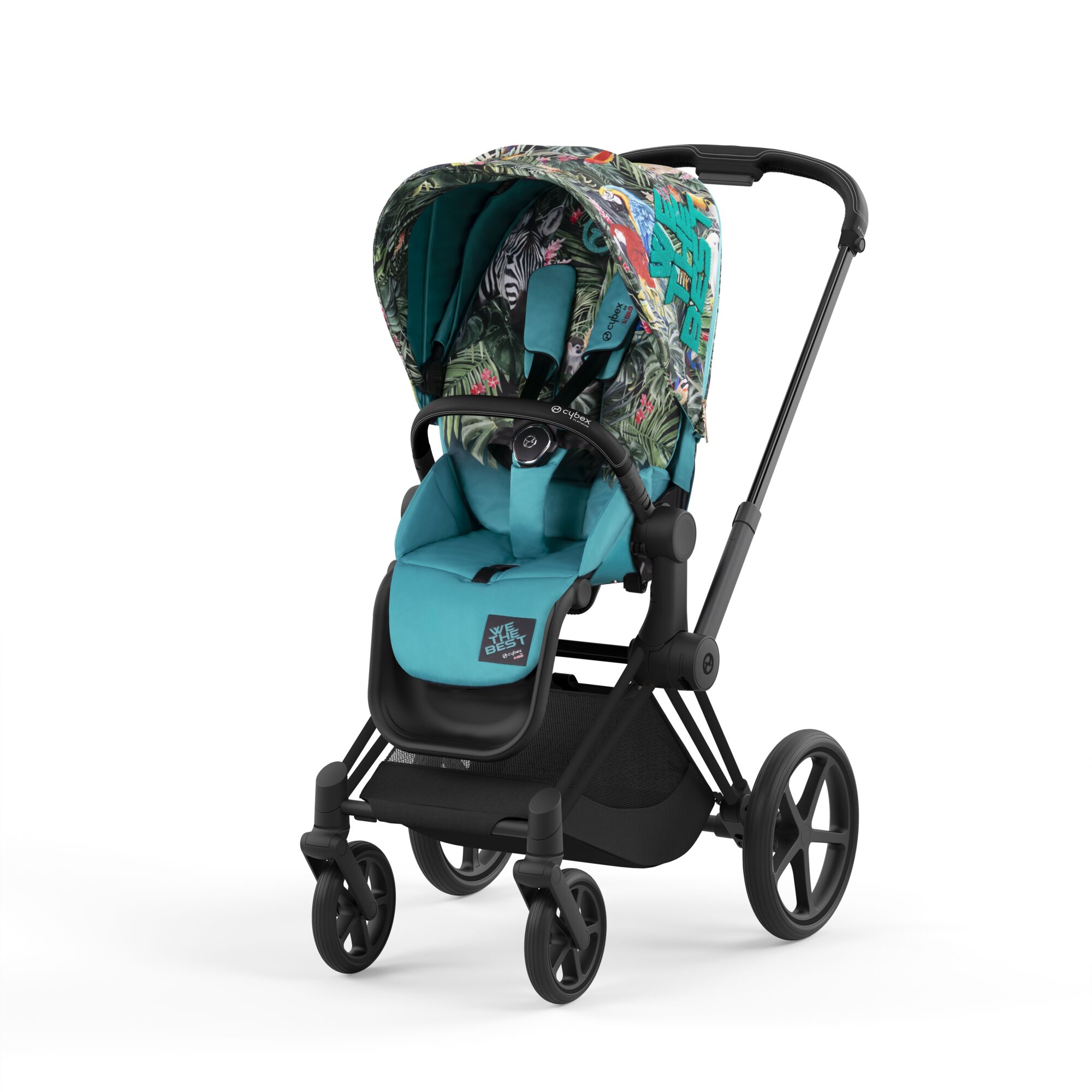 Cybex Priam 4.0 Fashion Collection - wózek spacerowy -Cybex by DJ Khaled-Chrome z brązową rączką