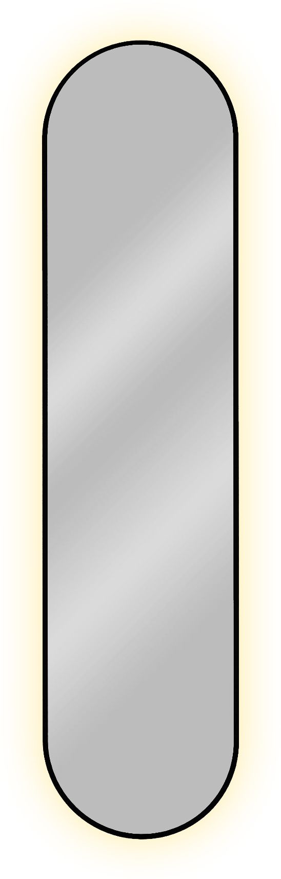 Darmowa Dostawa - Lustro 40x155 cm owalne z oświetleniem czarny Baltica Design Tiny Border Pastille 5904107905648