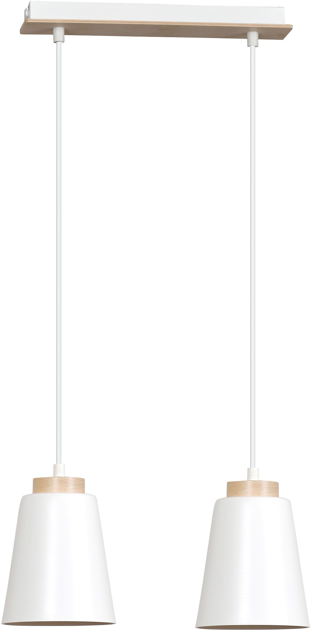 Darmowa Dostawa - Lampa wisząca 2x15 W biała-drewno Emibig Bolero 4432