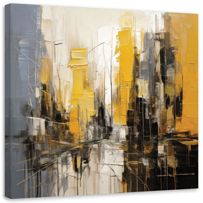 Obraz do salonu Feeby Miasto Abstrakcja Żółty 30x30cm 1szt