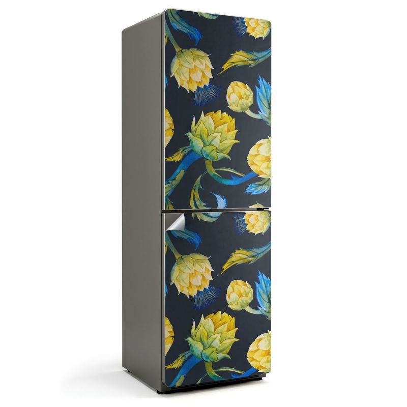 Naklejka na lodówkę Wallfluent 60x190 cm Malarski kwiatowy wzór 1 szt.