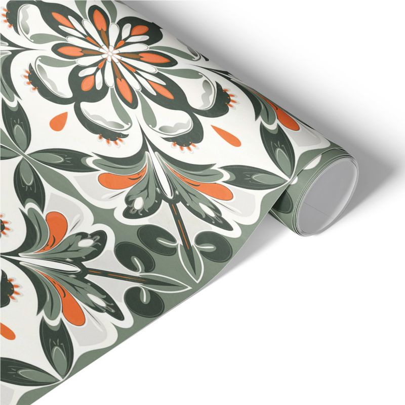 Folia Meblowa Tulup 65x130 cm Kwiatowa symetria Do Sypialni I Garderoby 1 rol.