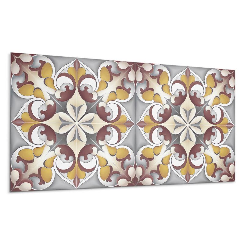 Panele samoprzylepne Wallfluent 40x20 cm Wzór mozaiki z kwiatowymi akcentami 10 szt.