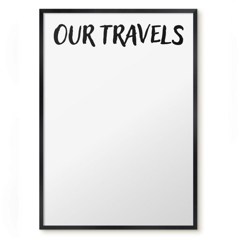 Tablica Magnetyczna Do Notatek Tulup 50x70 cm Our travels - Czarna rama Do salonu, sypialni 1 szt.