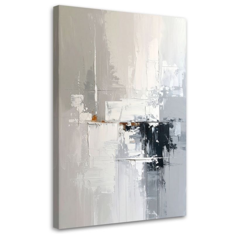 Obraz do salonu sypialni kuchni biura loftu Feeby Szara abstrakcja 80x120cm 1szt