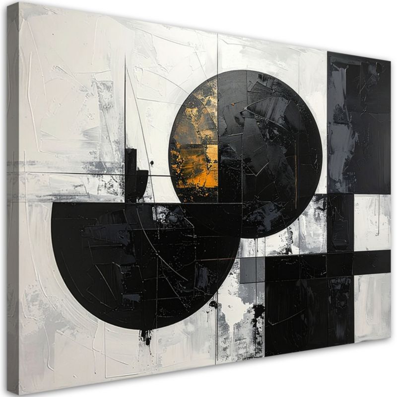 Obraz do salonu sypialni Feeby Abstrakcja tekstura figury geometryczne czarny 120x80cm 1szt