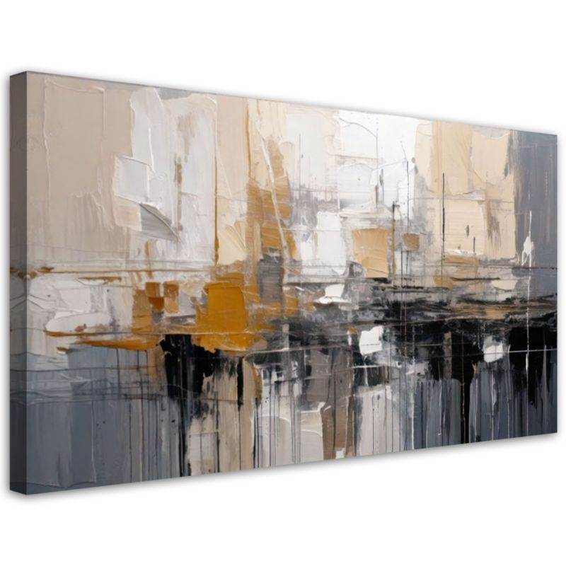 Obraz do sypialni Feeby Abstrakcyjna kompozycja Beżowa 80x40cm 1szt