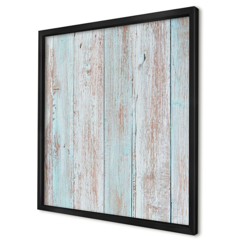 Tablica magnetyczna do salonu Wallfluent 50x50 Rustykalne deski w czarnej ramie 1szt