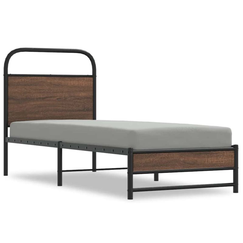 Rama łóżka WaszeMeble 80x200 cm Brązowy dąb metal WM-4100472 1 szt.