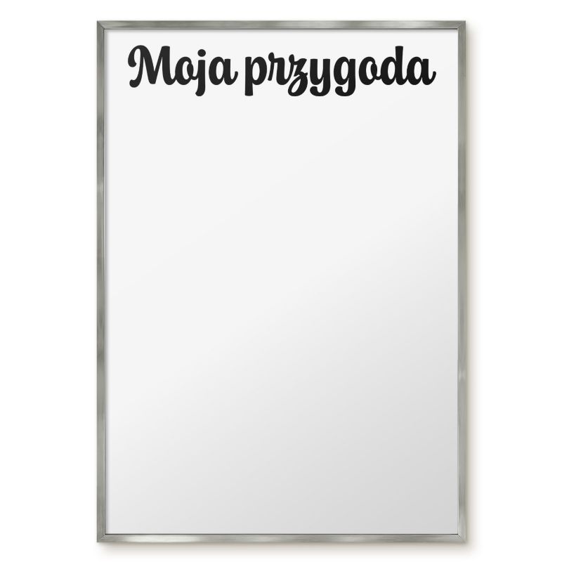 Tablica Do Magnesów Tulup 70x100 cm Moja przygoda 1 - Srebrna rama Do salonu, sypialni 1 szt.