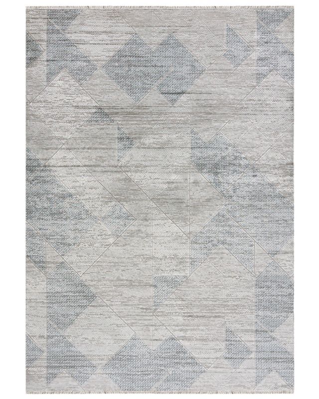 Nowoczesny dywan, geometryczny 80x150cm Bari Filo Blu Mazovia - granatowy, kremowy, szary, na ogrzewanie podłogowe, 1szt.
