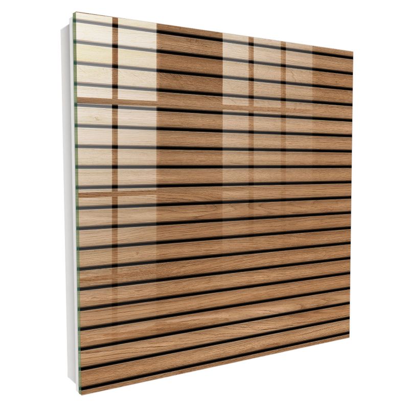 Organizer Na Klucze Tulup 30x30 cm Drewniane panele - Biała - Otwierana na prawo 1 szt.