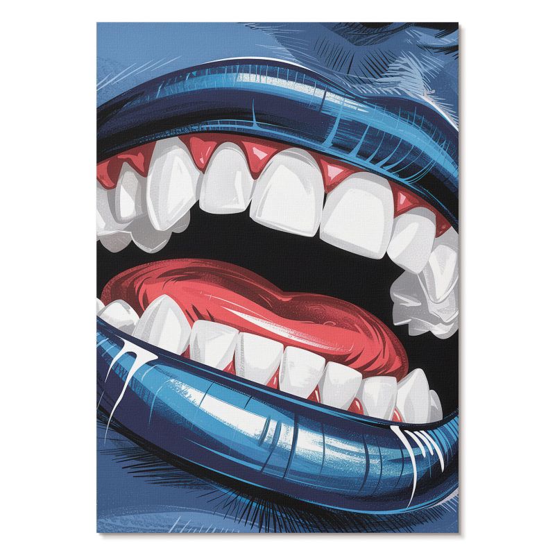 Obraz Plakat Canvas Tulup 59,4,x84 cm (A1) Niebieskie usta Do salonu, biura, 1 szt.