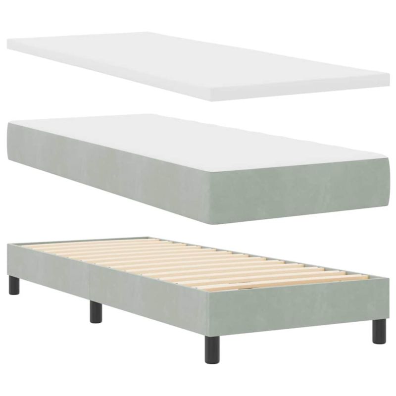 Łóżko z materacem WaszeMeble 80x200 cm Jasnoszary tkanina WM-3341492 1 szt.