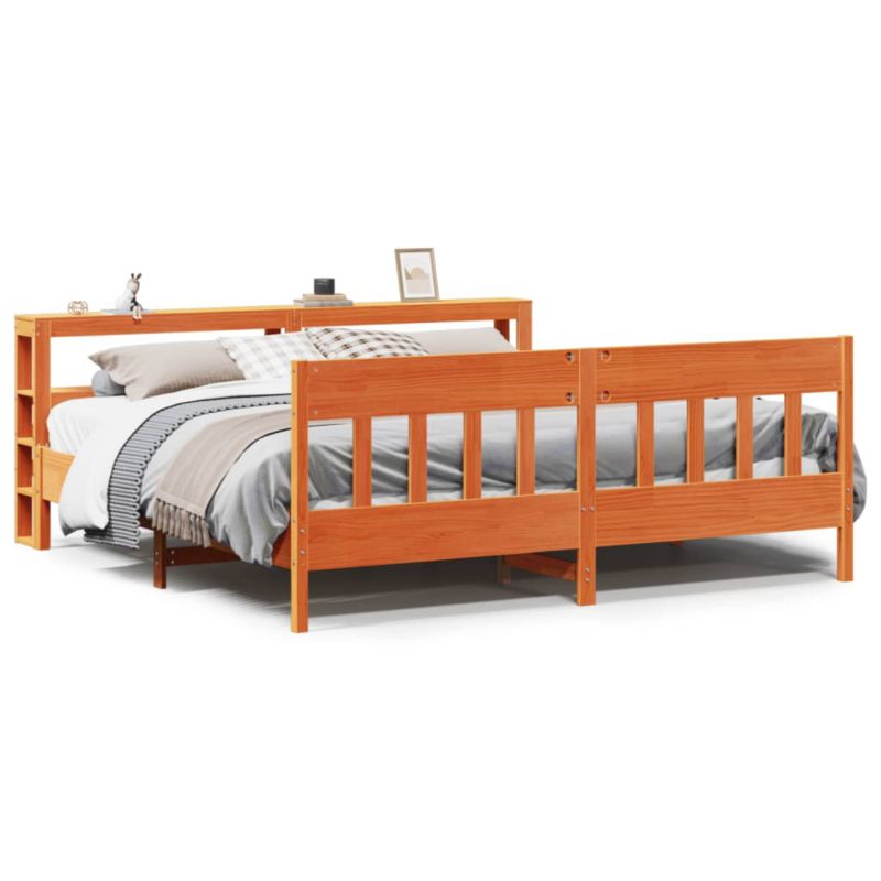 Rama łóżka WaszeMeble 200x200 cm Woskowy brąz sosna WM-3306254 1 szt.