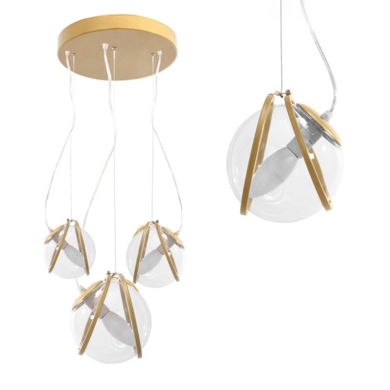 Lampa Sufitowa Wisząca Toolight App1091-3Cp Złoty