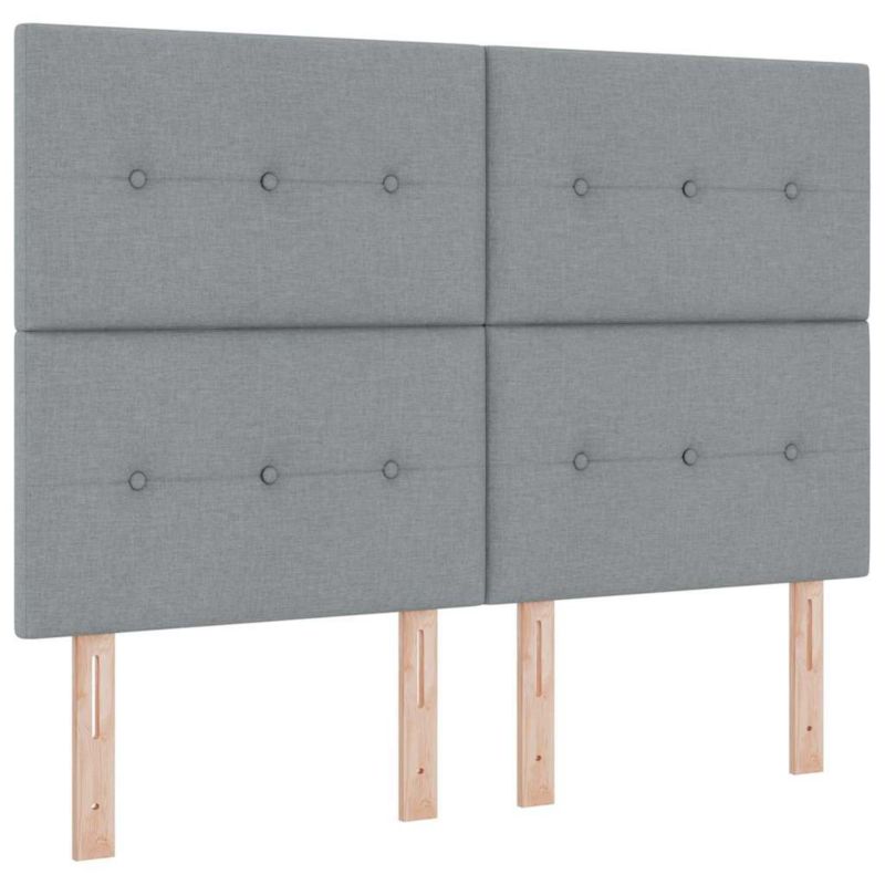 Łóżko z materacem WaszeMeble 135x190 cm Jasnoszary tkanina WM-3340746 1 szt.