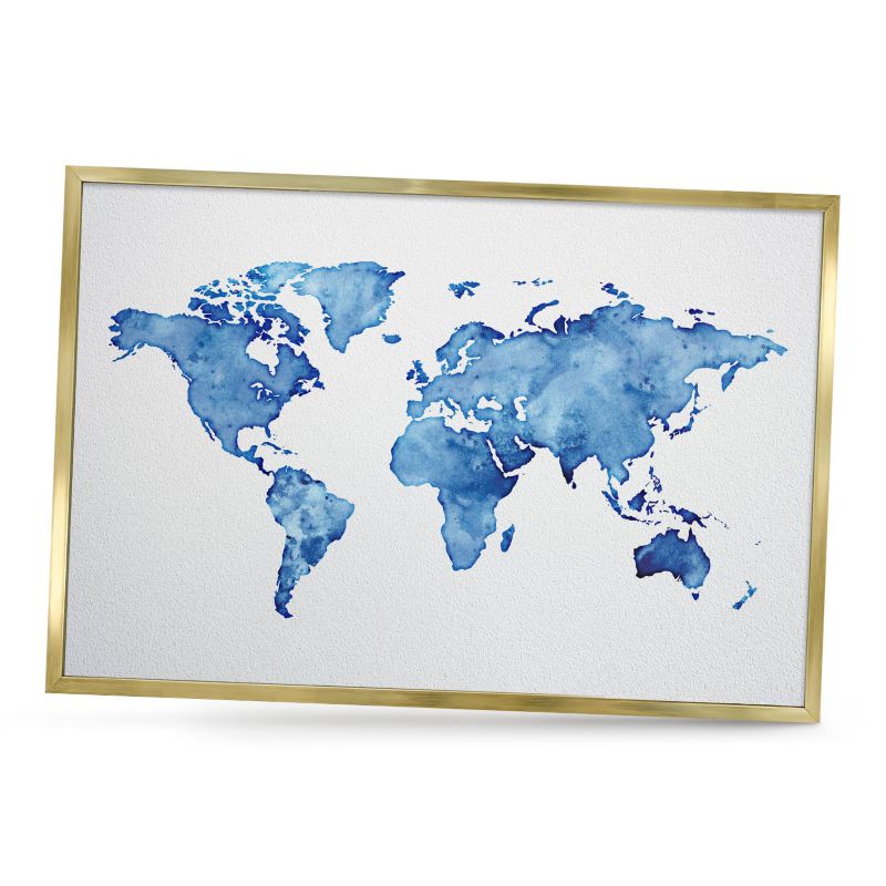 Tablica magnetyczna dekoracyjna ArtPrintCave 60x40 Akwarelowa mapa w złotej ramie 1szt