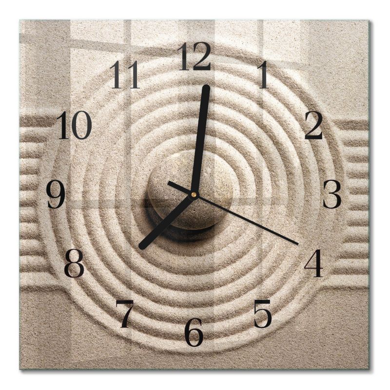 Zegar Ścienny Cichy Mechanizm Tulup 30x30 cm z Czarnymi Wskazówkami Kamień 1 szt.