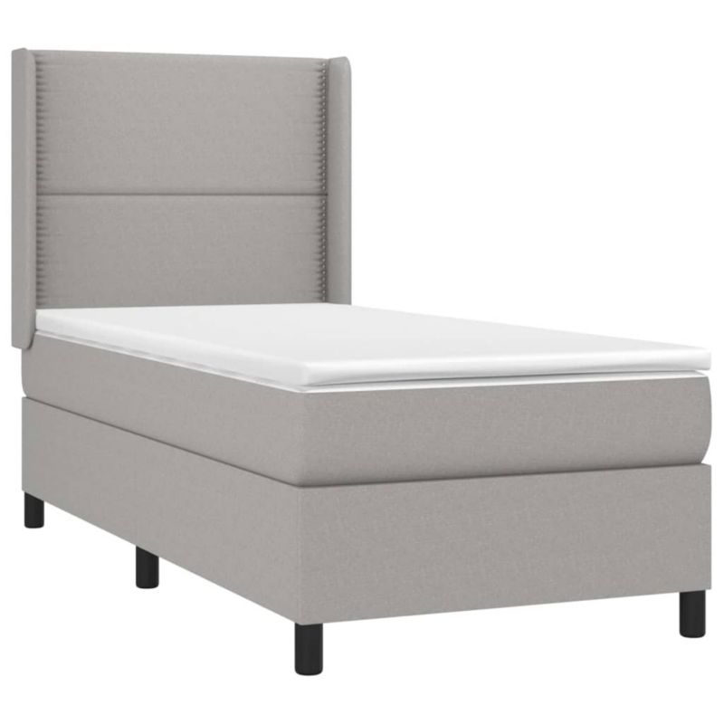 Łóżko kontynentalne WaszeMeble 90x200 cm jasnoszare WM-3138205 1 szt.