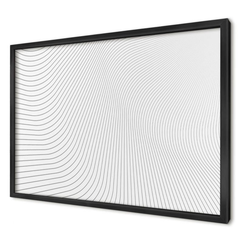 Tablica magnetyczna ozdobna Wallfluent 60x40 Fale linii w czarnej ramie 1szt